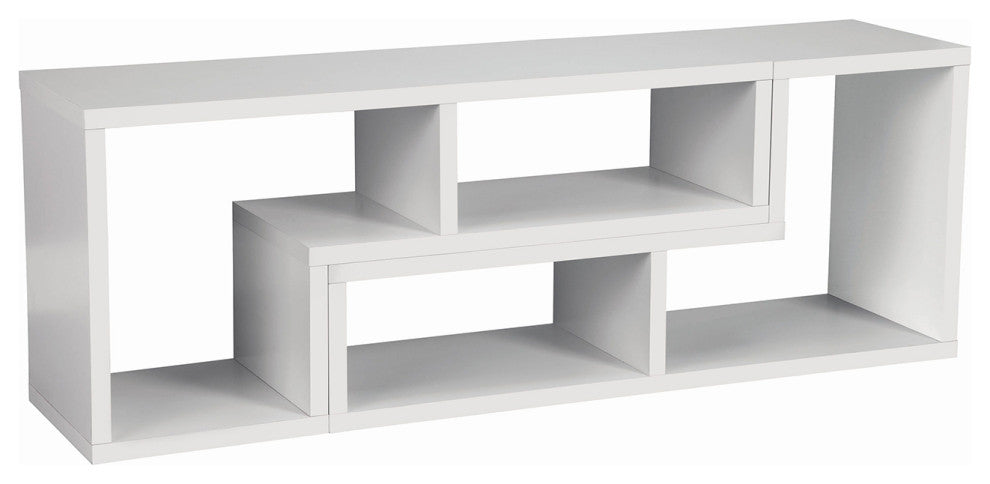 Convertible TV Console And Bookcase, White