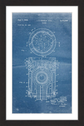 "Piston 1949 Blueprint" Framed Painting Print