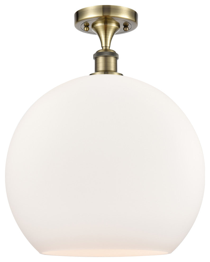 Innovations 516-1C-AB-G121-14-LED 1 Light Semi-Flush Mount, Antique Brass