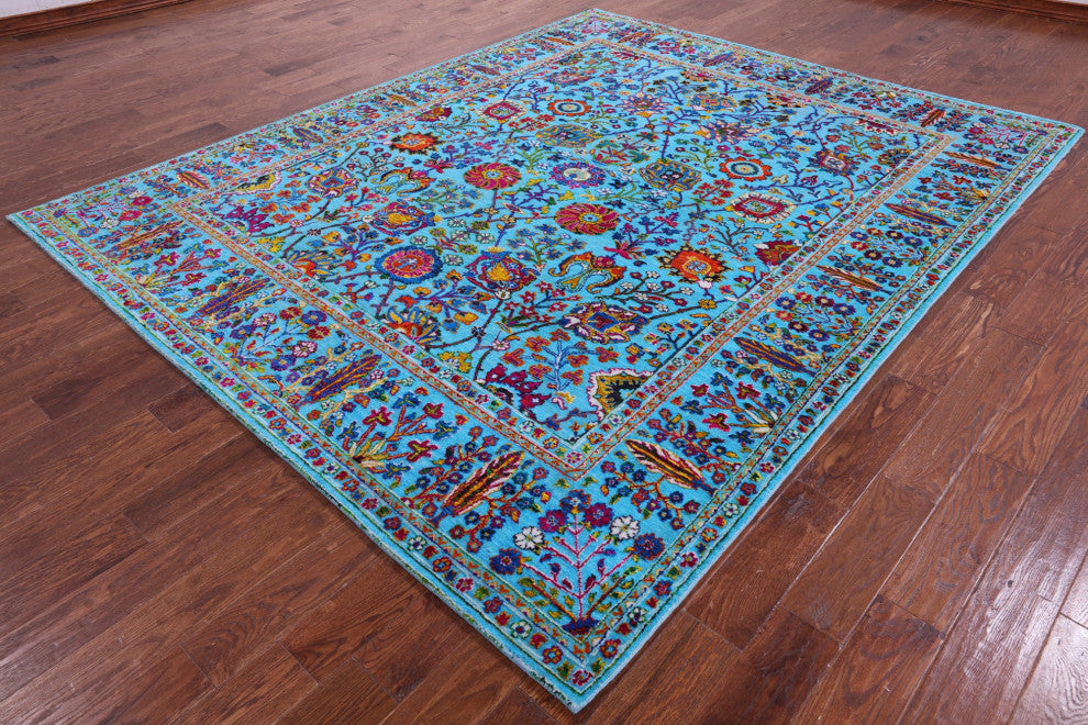 Persian Handmade Wool & Silk Rug 8' 0" X 9' 11" - Q15776