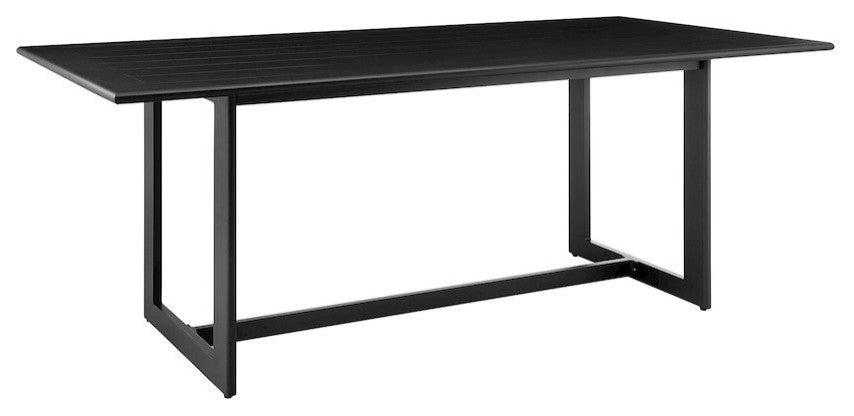 Cayman Outdoor Patio 5-Piece Dining Table Set in Aluminum with Gray Cushions