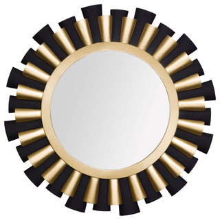 Daphne 36-in Wall Mirror - Matte Black/French Gold
