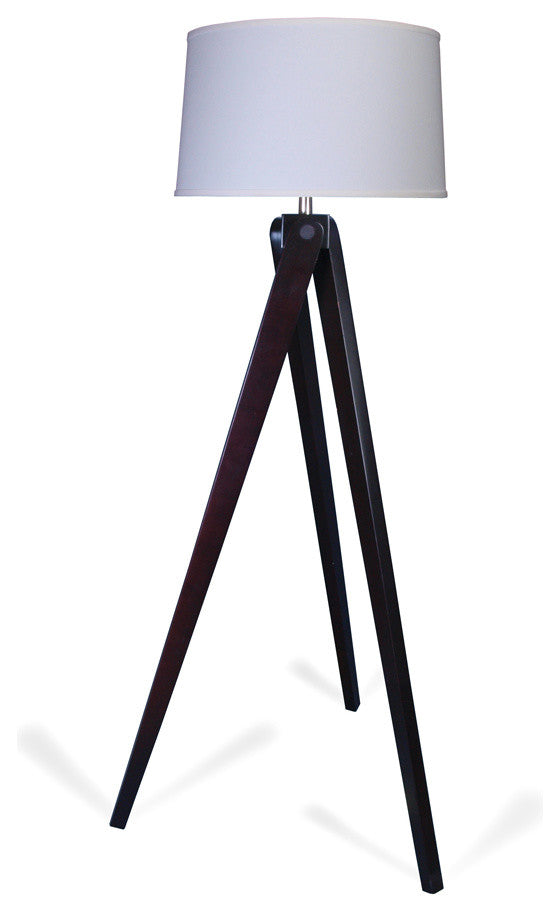 M.R. Lamp and Shade's 60" Tripod Floor Lamp, Espresso Wood