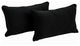 20"X12" Double-Corded Solid Twill Back Support Pillows, Set of 2, Black