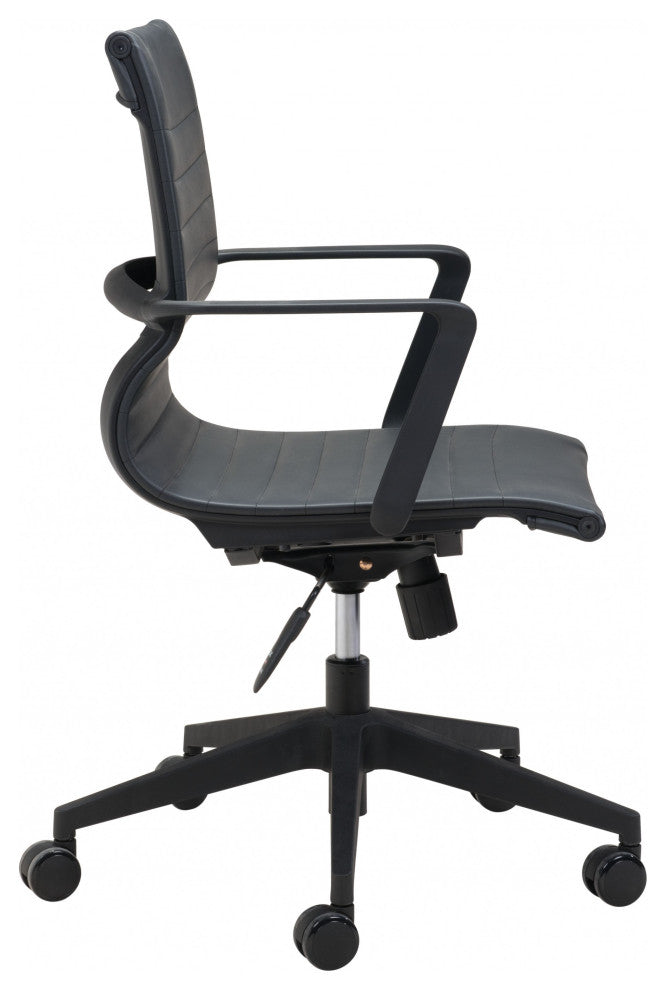 Mod All Black Faux Leather Office Chair