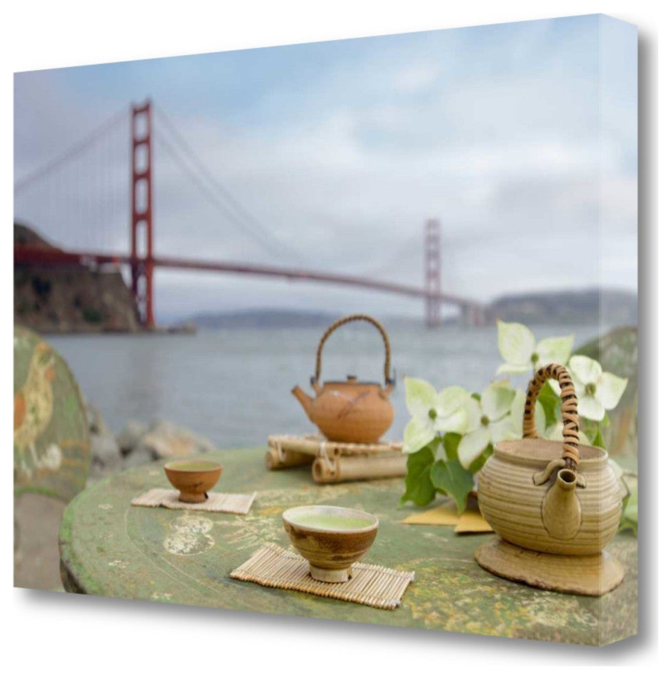 Japanese Tea Golden Gate Bridge 3 Giclee Wrap Canvas Wall Art