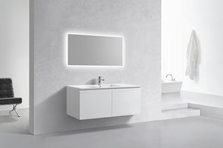 Balli 48'' Single Sink Wall Mount Modern Bathroom Vanity, High Gloss White