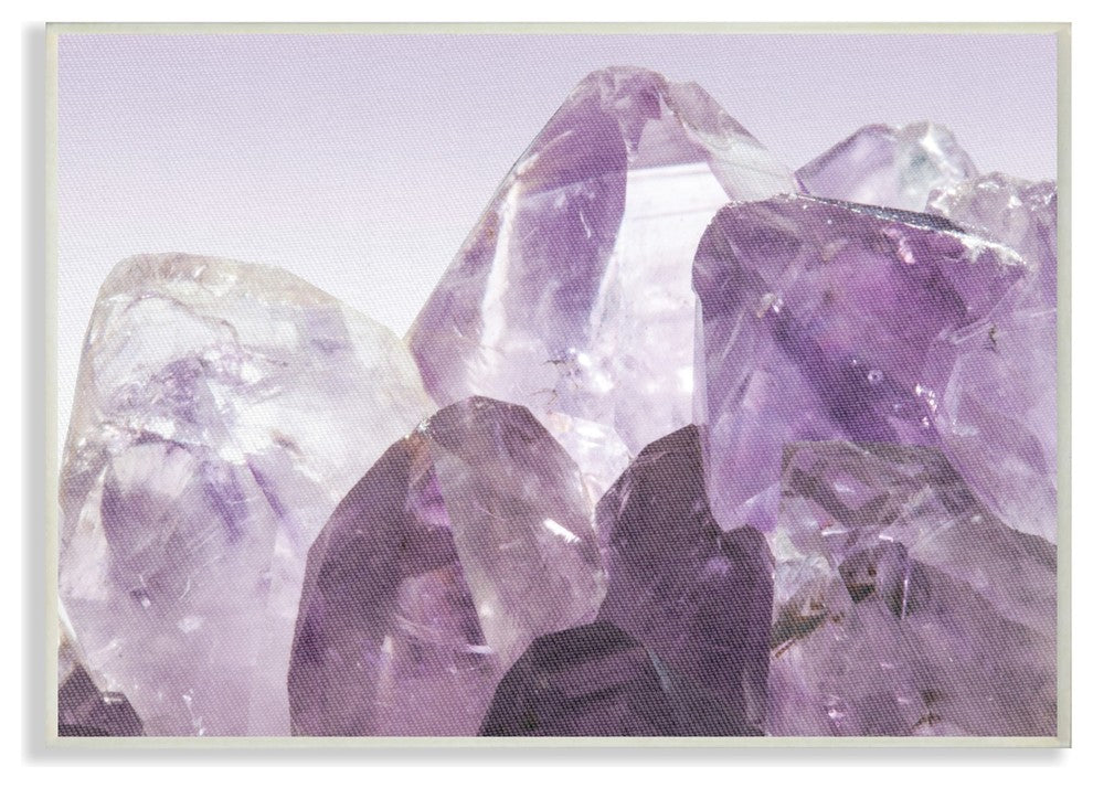Amethyst Crystal Mountains Close Up Photograph II Wall Plaque Art, 13"x19"
