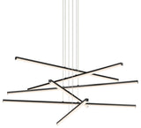 Sonneman 2766 Stix 40"W 6 Arm LED Chandelier - Satin Black