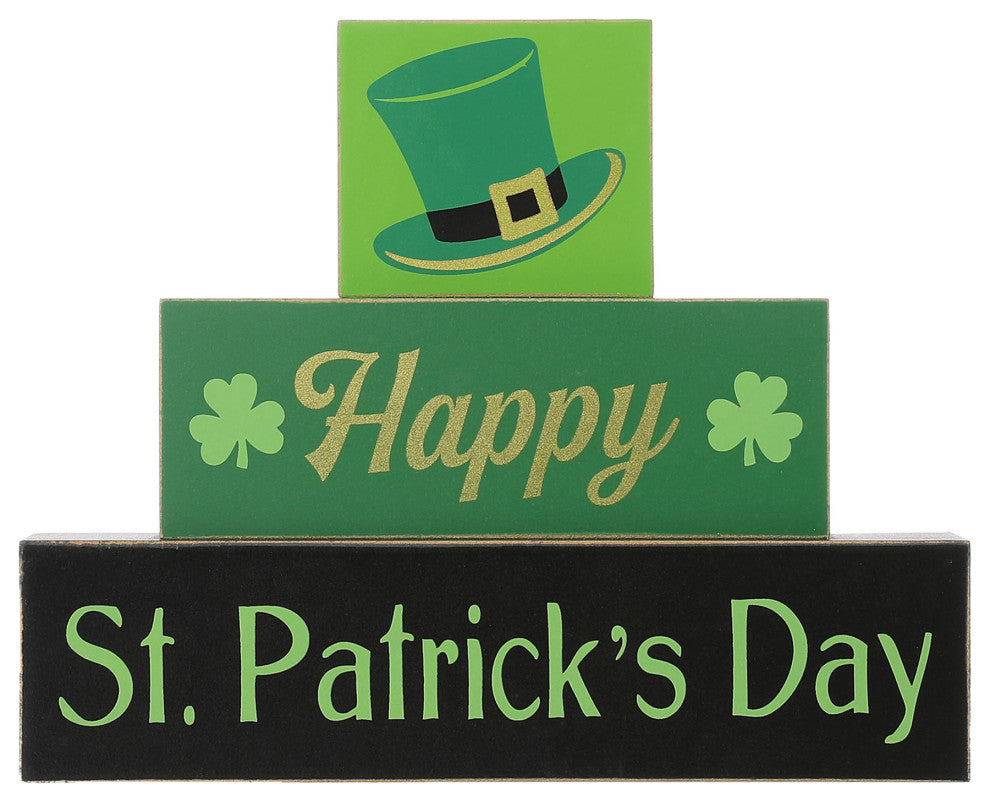 9.5" St. Patrick's Wooden Block Table Sign