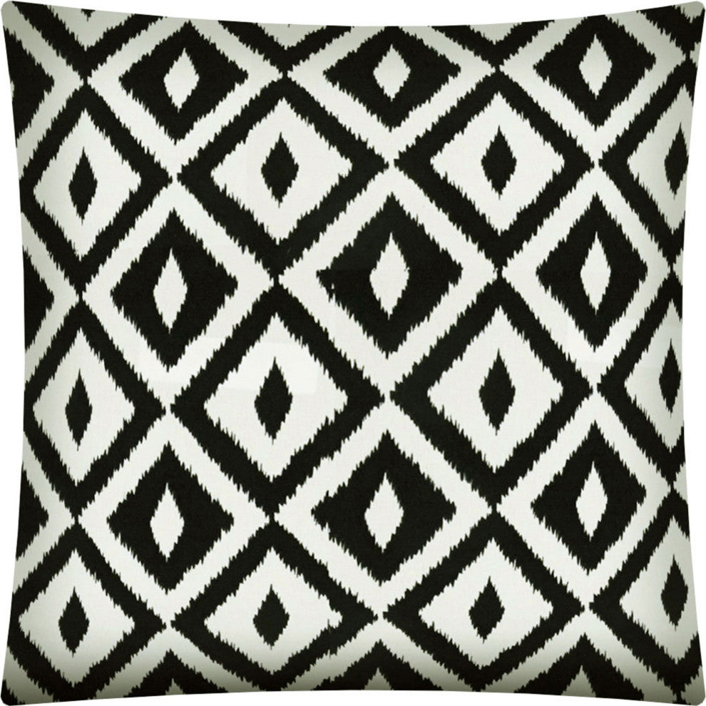 17" Black Diamonds Indoor Outdoor Zippered Pillow Cover