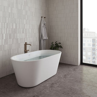 59" Streamline NDR-362-11-BGL Freestanding Tub, Tray, Drain in Brushed Gold