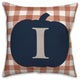 Blue Pumpkin Monogram I 18x18 Spun Poly Pillow