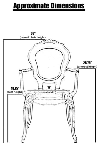 Stackable Designer Ghost Style Armchair With Back Arm Dining Room Chair, Clear