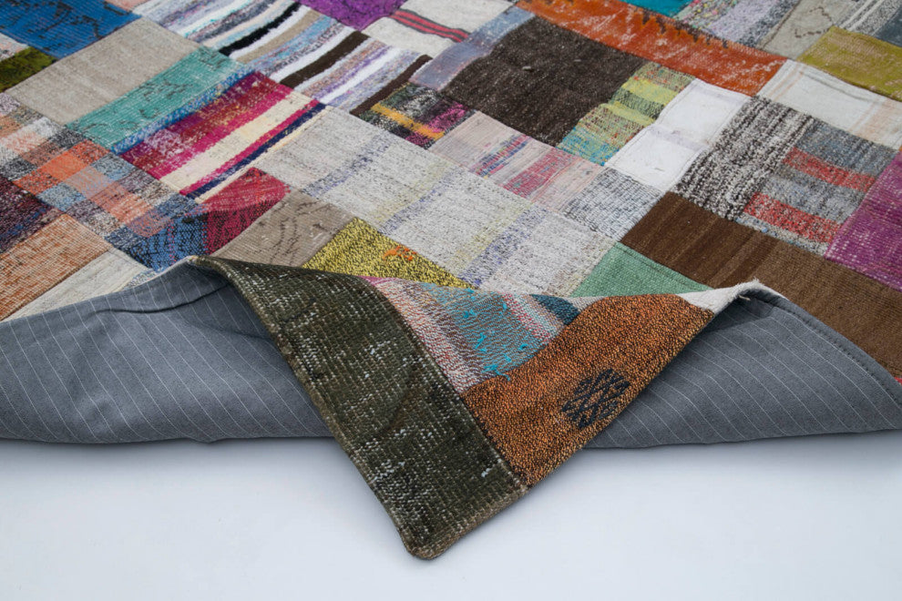 Rug N Carpet - Handmade Turkish 6' 7'' x 10' 0'' Tribal Patchwork Kilim Rug