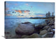 "Rocky Shoreline Along Hidden Beach, Lake Tahoe, Nevada" Artwork, 32" x 24"