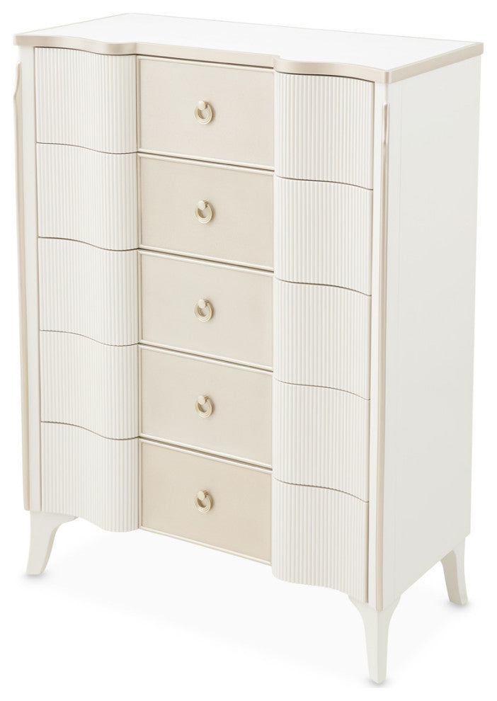 La Marisia 5-Drawer Chest, Creamy Pearl