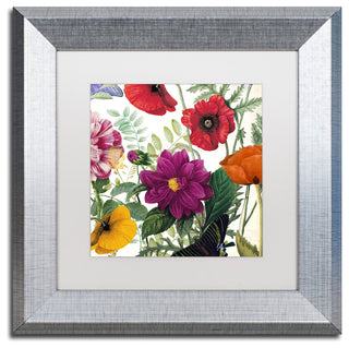 Color Bakery 'Printemps III' Matted Framed Art, Silver Frame, White Mat, 11x11