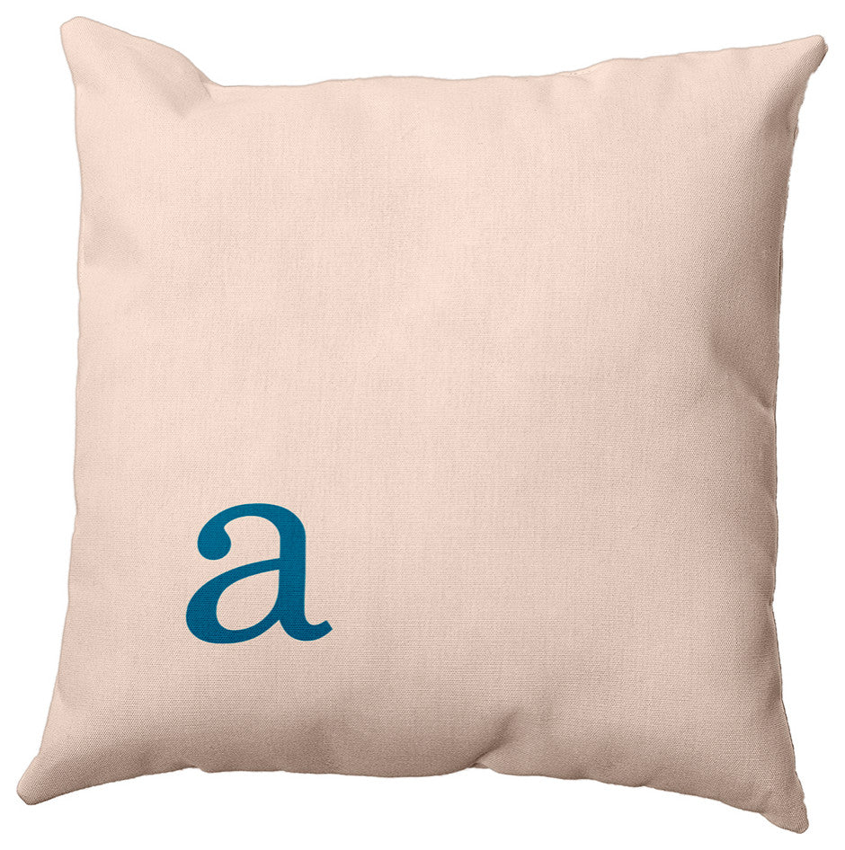 18"x18" Modern Monogram Decorative Throw Pillow, Autumn Blue