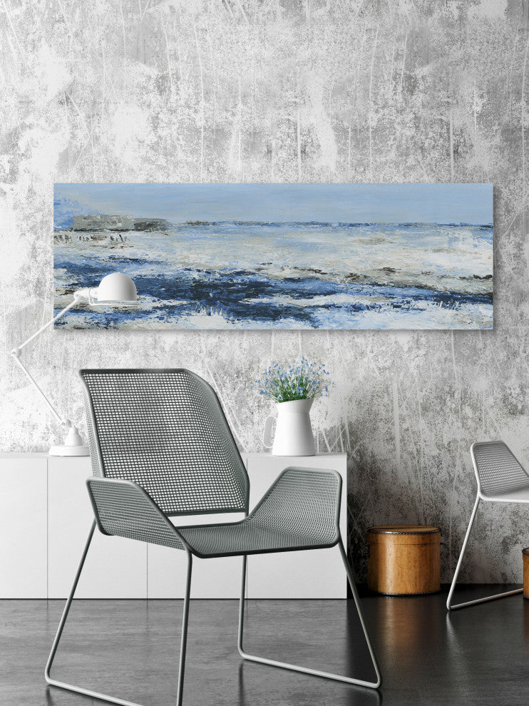 "Ultimate Blue Waves" Painting Print on Wrapped Canvas, 30"x10"