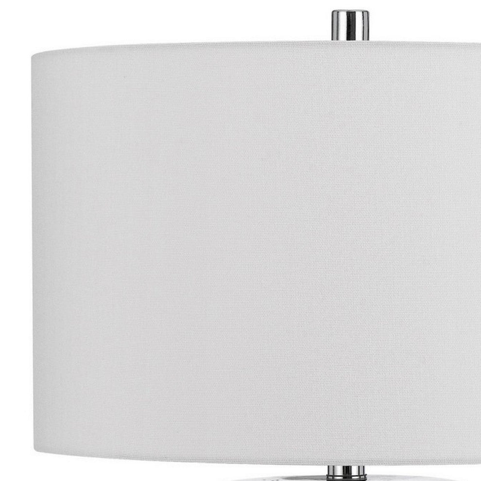 Benzara BM282155 29" Accent Table Lamp Set of 2, Tall Cylinder, Gray