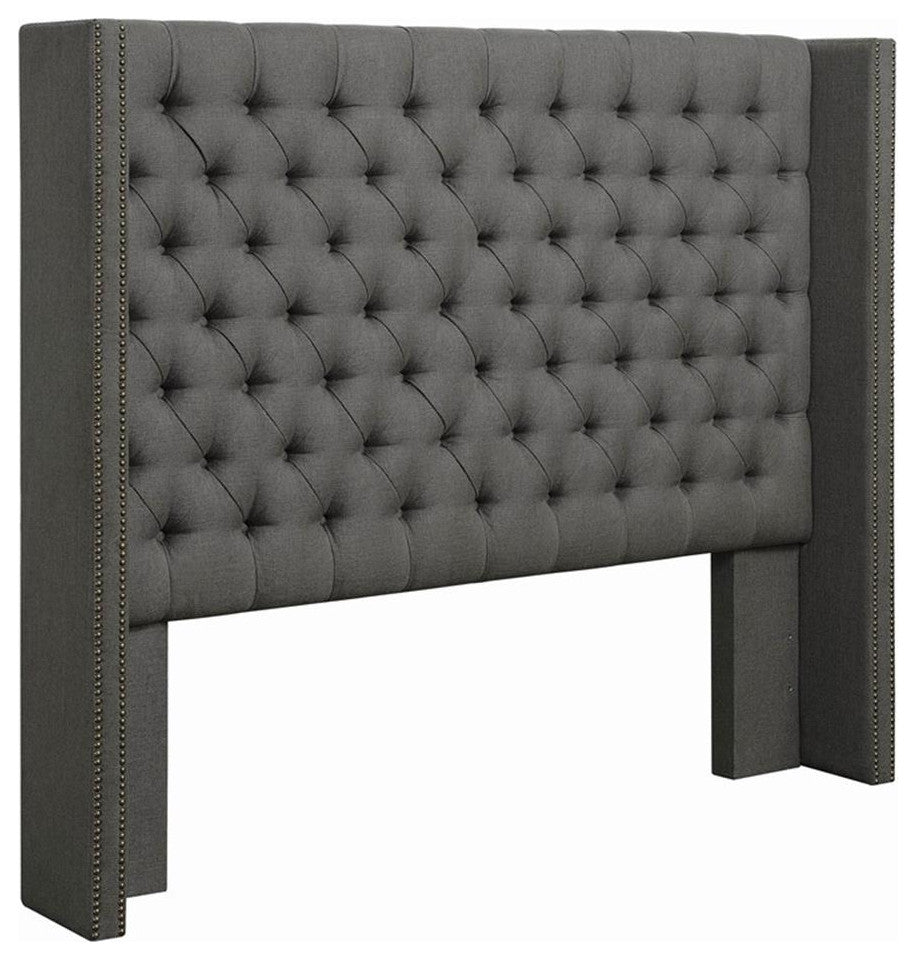 Coaster Bancroft Upholstered Fabric Eastern King Headboard in Gray