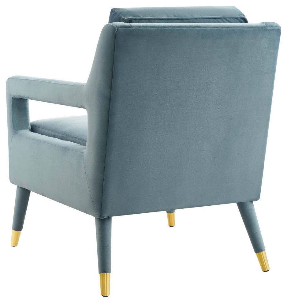 Armchair Accent Chair, Set of 2, Velvet, Blue, Modern, Living Lounge Hospitality