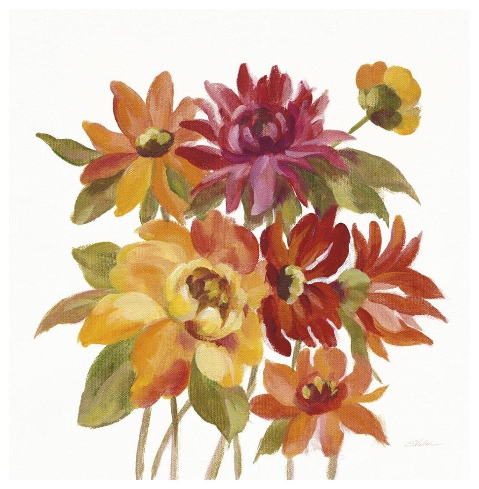 "English Garden I on White" Digital Paper Print by Silvia Vassileva, 38"x38"