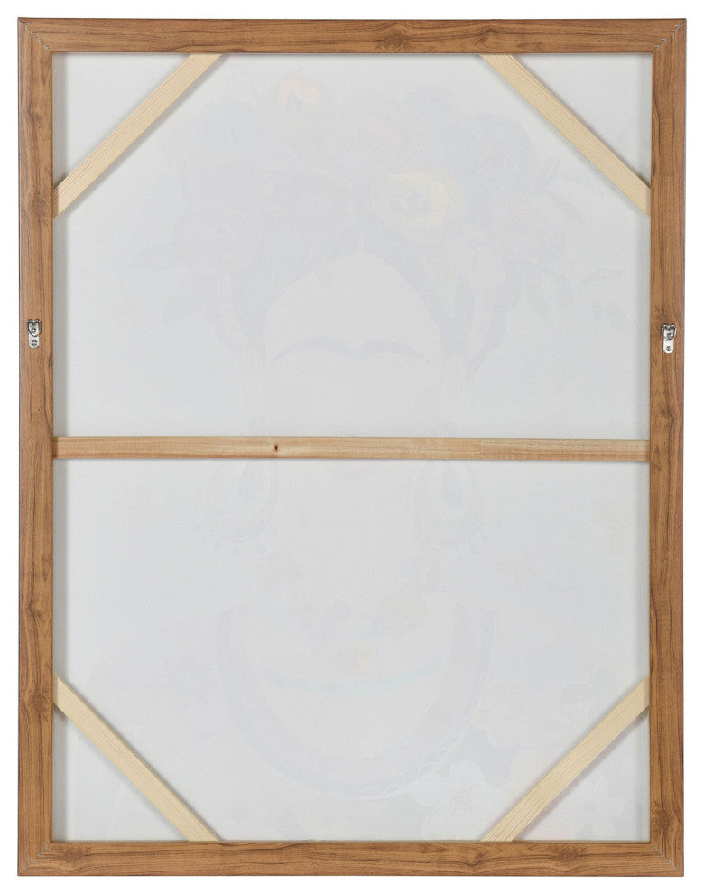 Boho Frida Acrylic Hand Painted Lady Portrait Wall Art Natural Wood Frame