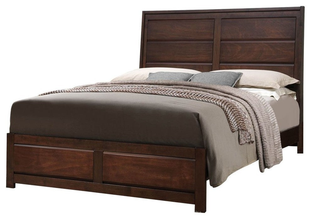 Vail Panel Bed, King, Walnut Wood