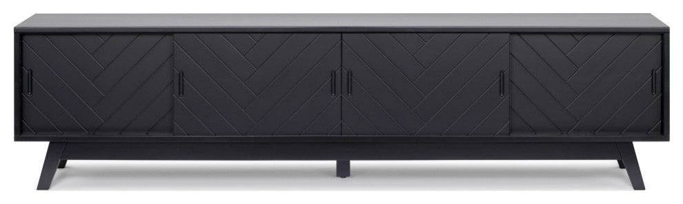 Herringbone TV Stand Low, Black