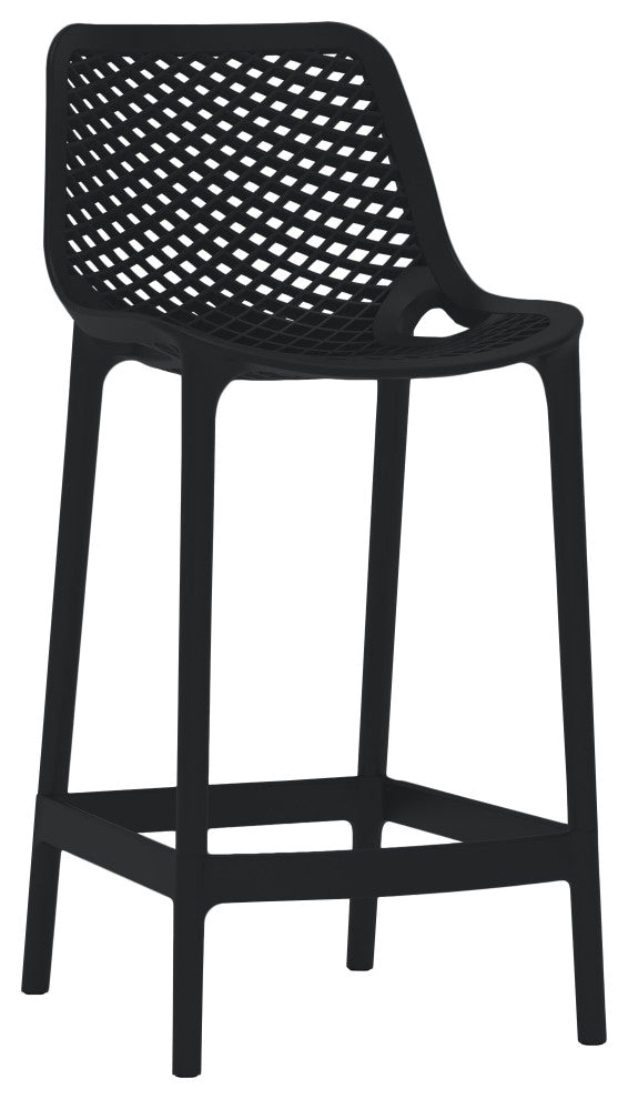 Mykonos Outdoor Patio Stool (Set of 4), Black