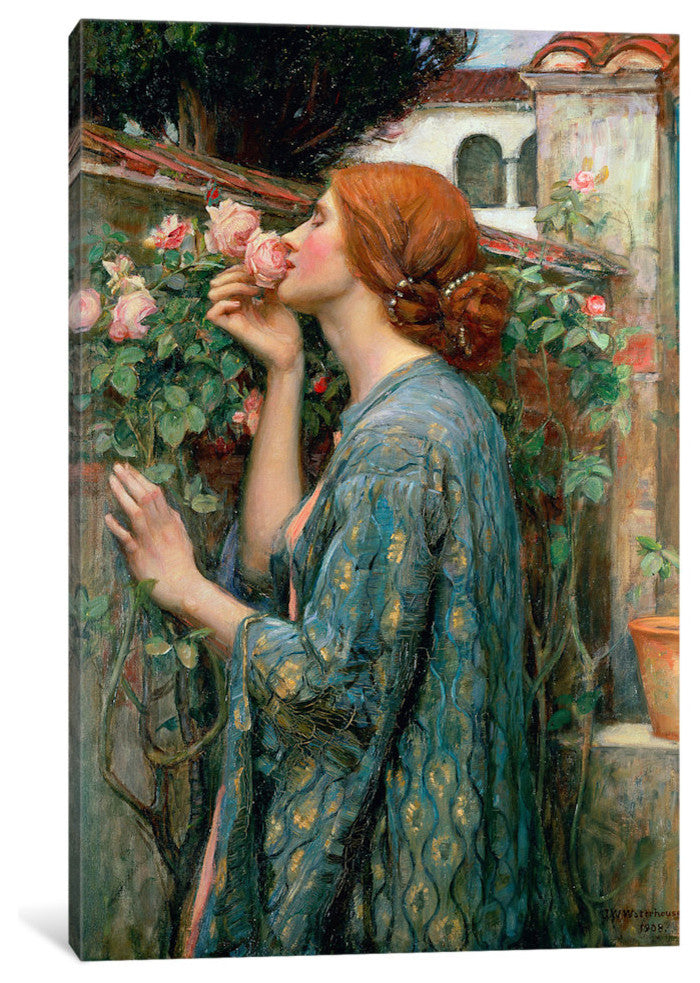 "The Soul of the Rose, 1908 " by John William Waterhouse, 26x18x1.5"