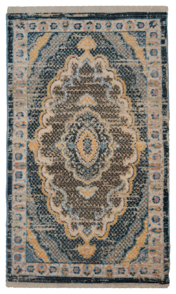 Machine Made Polyester Durable Indoor Outdoor Washable Oriental Pattern Footmat