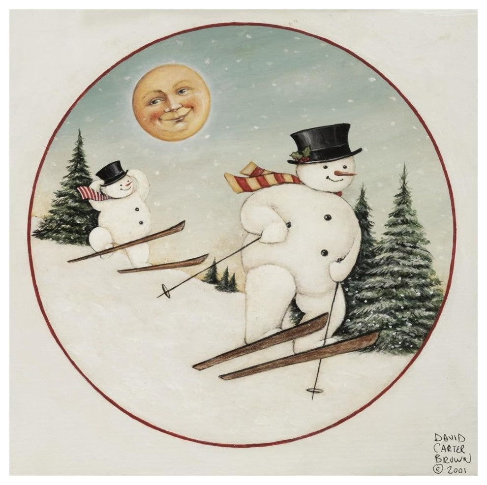 "Merry Lil Snowman" Digital Paper Print by David Carter Brown, 42"x42"