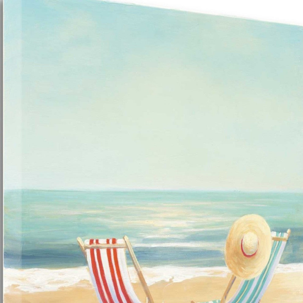 30" Beach Chairs on the Sand Giclee Canvas Wall Art