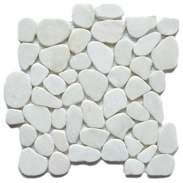 Snow Flake  12x12 Natural Interlocking Pebbles Tiles, 10 Sq. Ft.