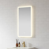 Beijing Rectangular Frameless LED Wall Bath Vanity Mirror, Acrylic, 18"w X 40"h