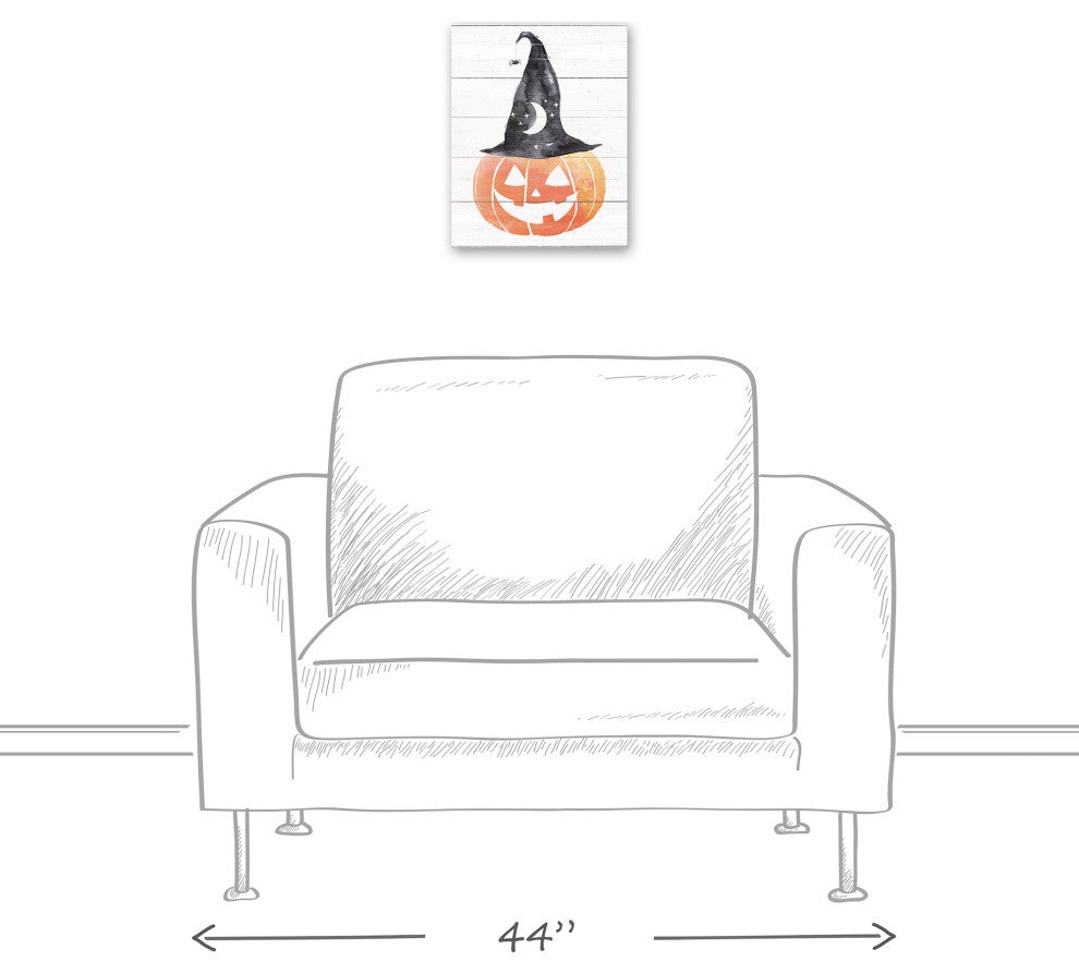 Jackolantern Witch 11x14 Canvas Wall Art