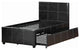 Benzara BM171666 Mesmeric Twin Bed With Trundle Espresso Faux Leather, Brown