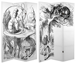 6' Tall Double Sided Alice in Wonderland Canvas Room Divider