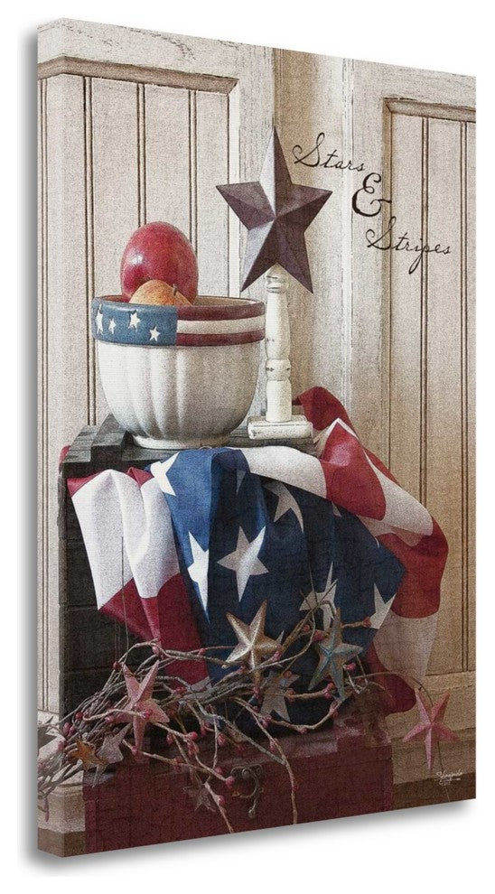 "Stars And Stripes" By Shawnda Eva, Giclee Print on Gallery Wrap Canvas