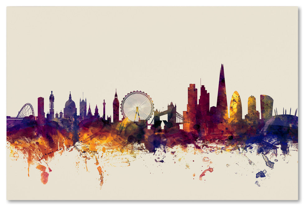 'London, England Skyline' Canvas Art by Michael Tompsett