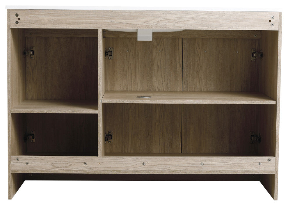 48 Inch Plywood Freestanding Bathroom Vanity With Resin Sink and Two Shelves