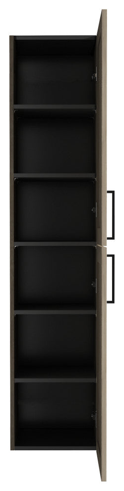 The Cosmo 14" Wall Mounted Modern Bathroom Linen Tower, Eve