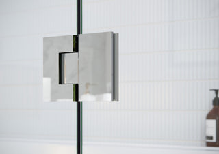 Glass Warehouse 78"x51" Frameless 3 Panel Inline Shower Door, Polished Chrome