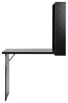 HomeRoots Sleek Black Finish Folding Murphey Style Desk With Shelves