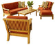 5-Piece Giva Outdoor Teak Sofa Set With Sunbrella Cushions Dolce Mango