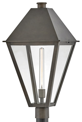 Hinkley Endsley Large Post Mount Lantern, Blackened Brass
