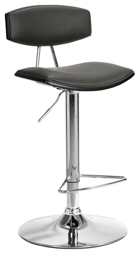 Gray Faux Leather Adjustable Chrome Base Swivel Bar Stool